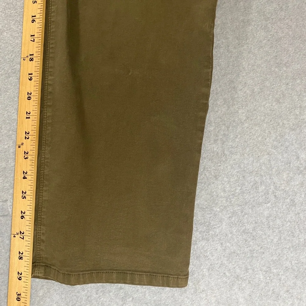 Orvis Five Pocket Pants Mens 42x29 Olive Green Cotton Stretch Straight Leg Twill